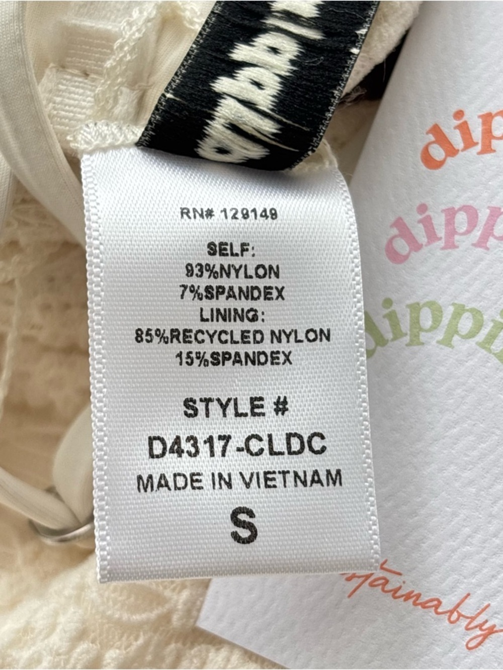 NWT Dippin' Daisy's Feyre Underwire Cream Textured Tiny Bow Cheeky Bikini Set S - Picture 13 of 13